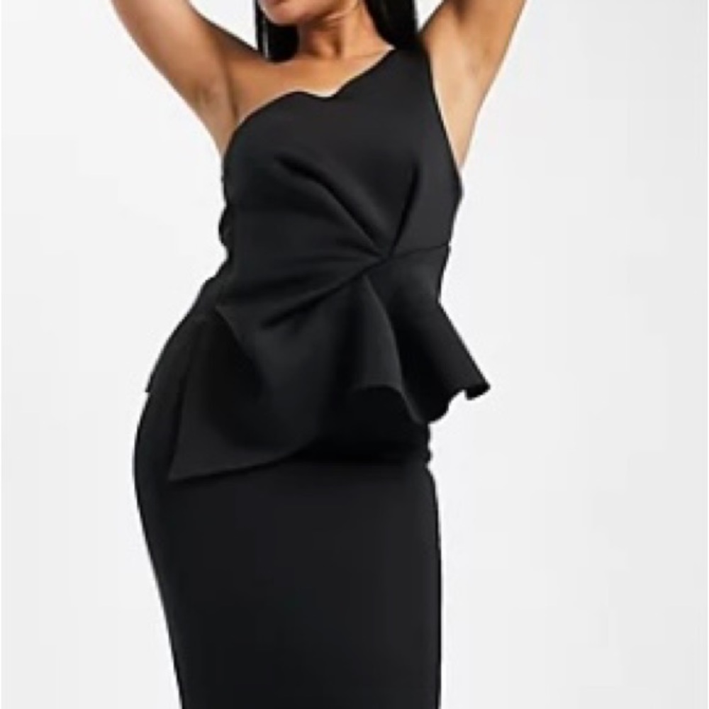ASOS Designs black one shoulder dress